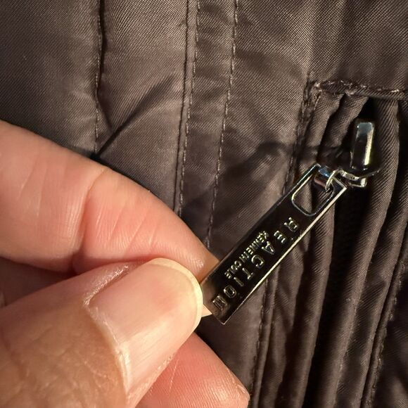 Kenneth Cole Reaction Down Puffer Jacket Removeable Rabbit Fur Hood Women's Sz M - Picture 9 of 9